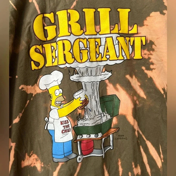 The Simpson’s Homer  Graphic T-Shirt | 2Kuhl Hand Bleached | Size Medium - Picture 2 of 5